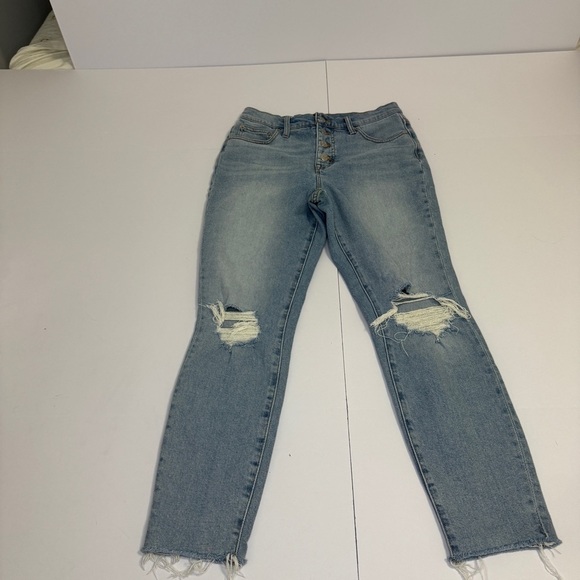 J.Crew 10” High-Rise Skinny Jeans Distressed Raw Hem | Size 27 - Picture 5 of 15